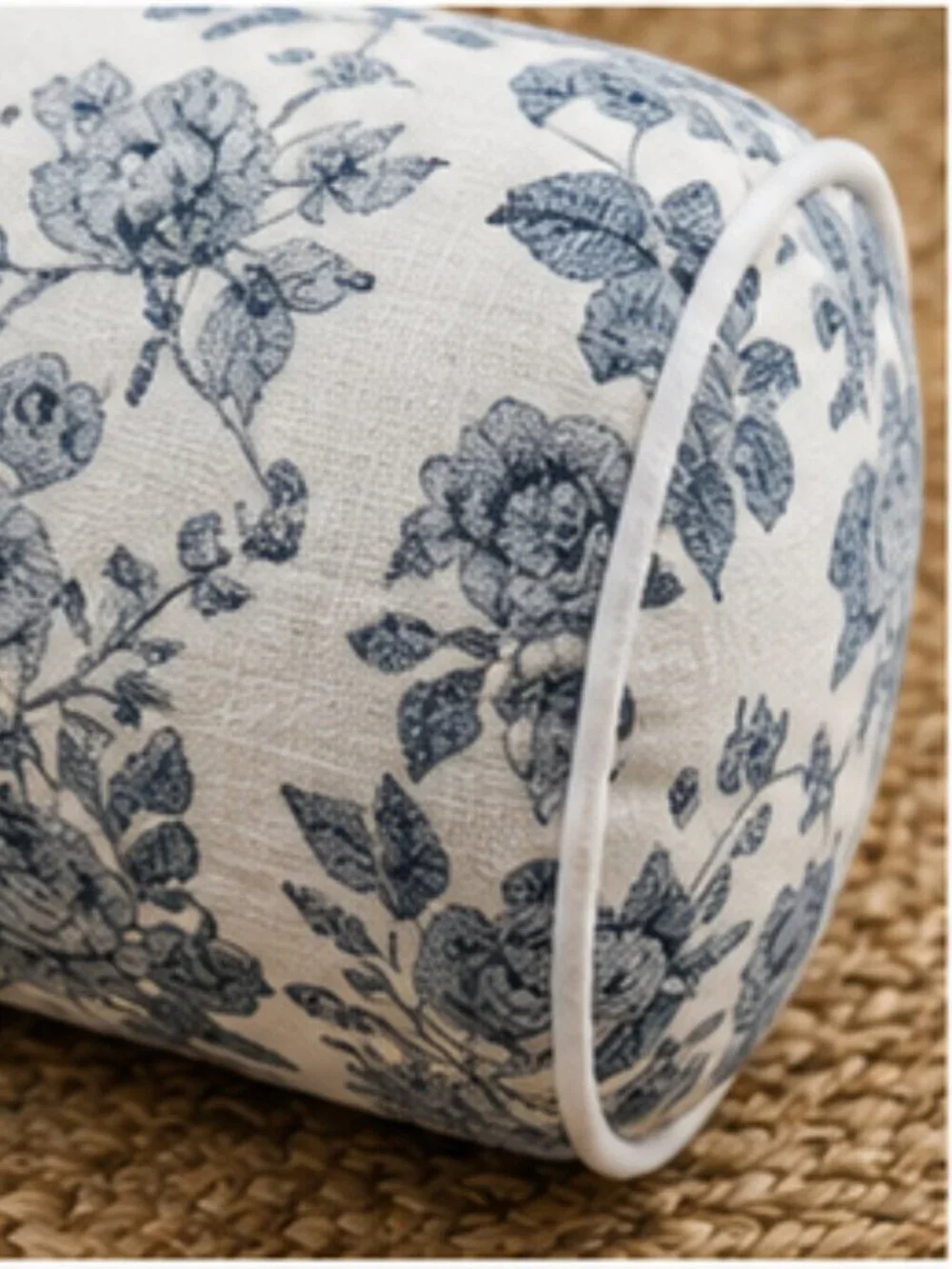 My Texas House Blue Floral Bolster Pillow 16